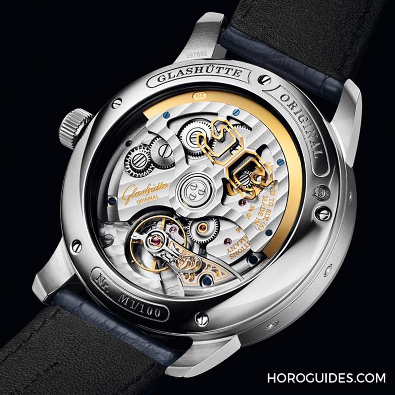 新色亮相:玫瑰粉與深藍的相遇|格拉蘇蒂原創參議員卓越萬年歷腕表-復刻表