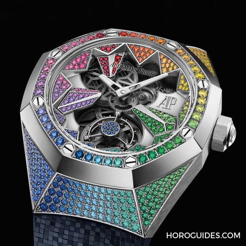 冰藍版VS.彩虹版，愛彼皇家橡樹概念系列飛行陀飛輪腕表新作寶石滿鑲閃耀登場-復刻表