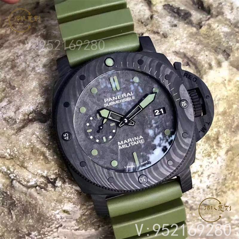 逢綠必火:VS廠沛納海961碳纖維復刻表,47mm軍綠色-復刻表