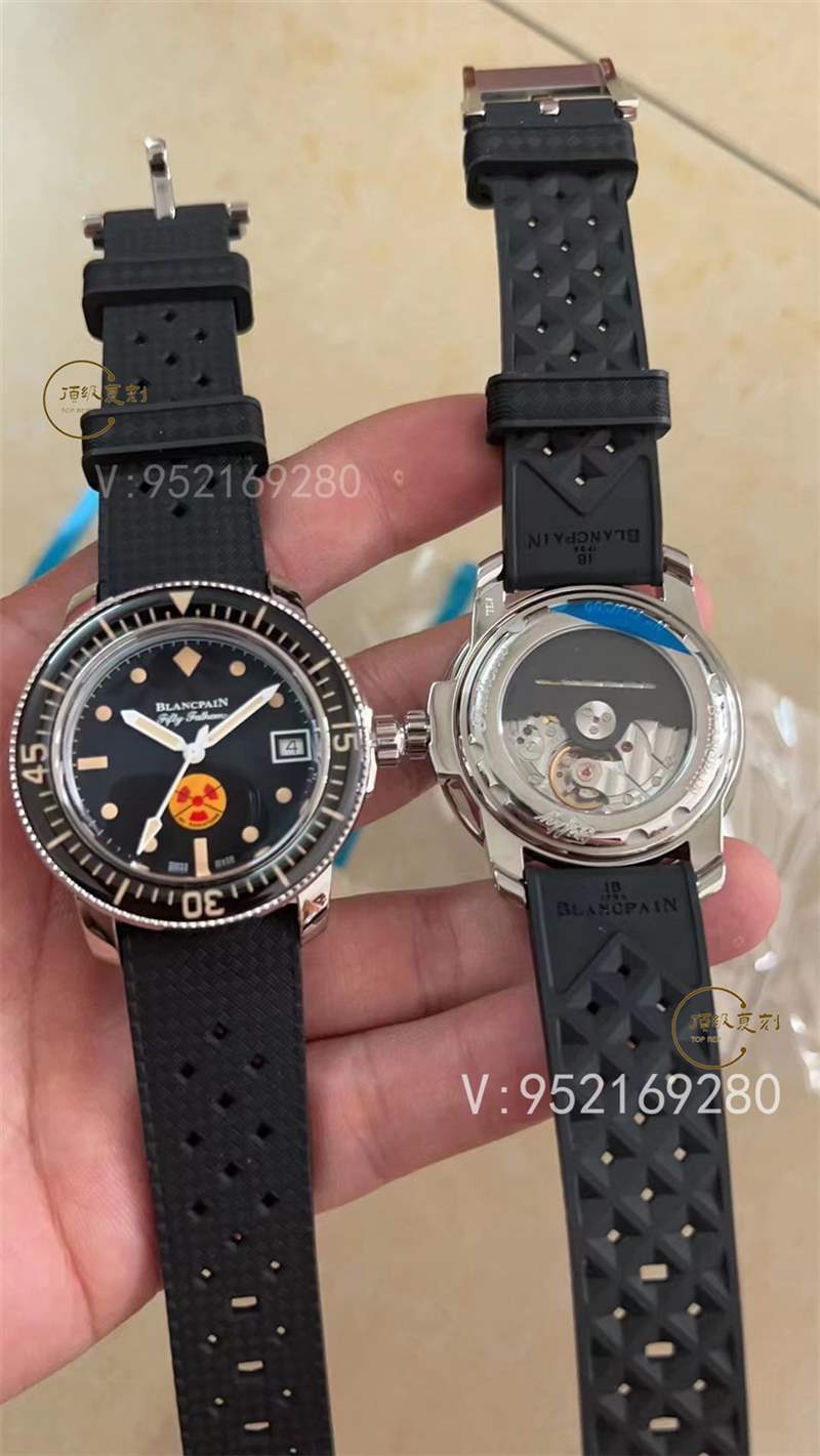 GS廠寶珀五十噚「輻射標(biāo)記」5008b梭子魚(yú)復(fù)刻表做工怎么樣-復(fù)刻表