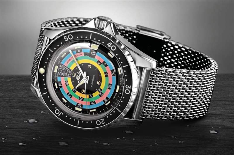 Mido海洋之星減壓計時器1961「夢幻彩色圈」-復刻表