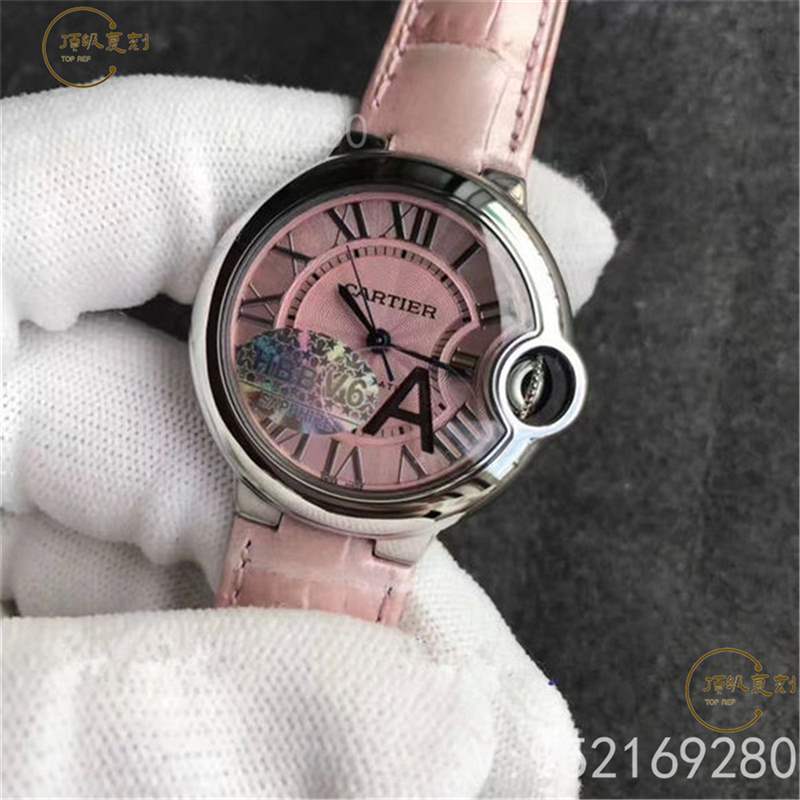 V6廠(chǎng)粉氣球-V6廠(chǎng)卡地亞33mm藍(lán)氣球粉盤(pán)W6920100做工怎么樣-復(fù)刻表