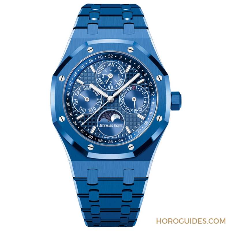 愛彼第一只藍色陶瓷表！皇家橡樹萬年歷藍色陶瓷鏈帶腕表-復刻表