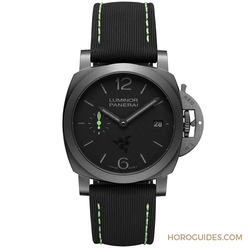 電競美學加身,雷蛇螢光綠在發光|Panerai Luminor Quaranta Razer特別版-復刻表