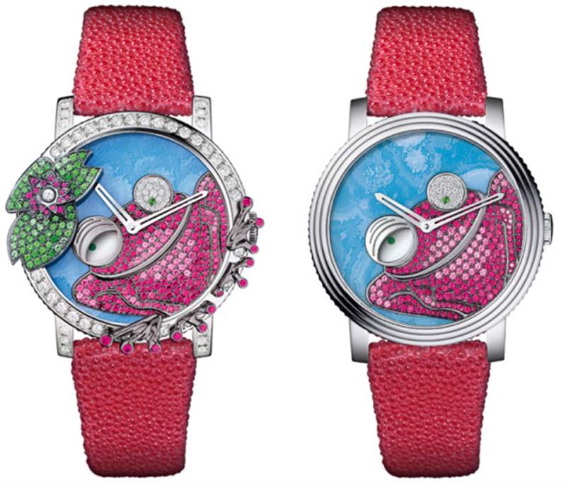 寶詩龍 Bestiary Ronde Seconde Folle 系列、變色龍、青蛙和貓頭鷹腕表-復(fù)刻表