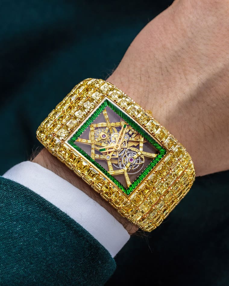 2023最狂珠寶表！超過480顆頂級黃鉆編織JACOB鏤空陀飛輪驚天價格鎖定億萬富翁-復刻表
