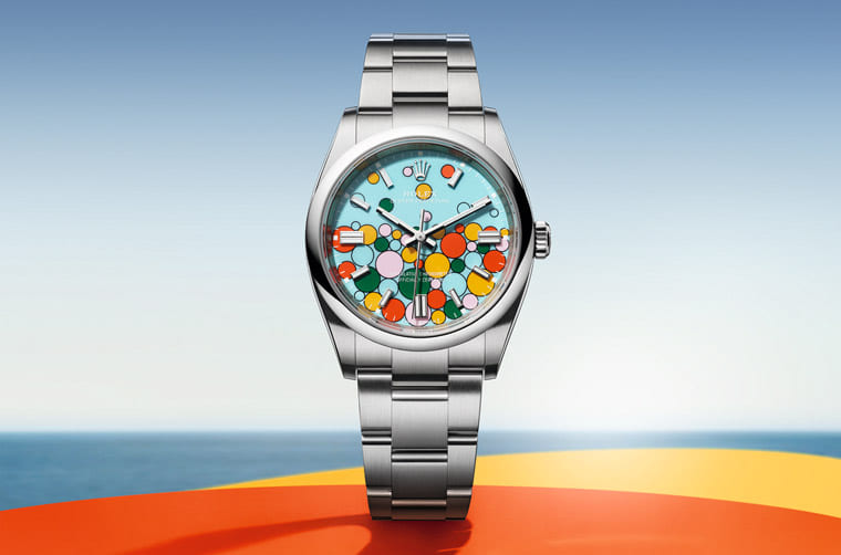 勞力士OP延續(xù)彩色漆面熱潮新推「慶典」風格彩色氣泡面盤-復(fù)刻表
