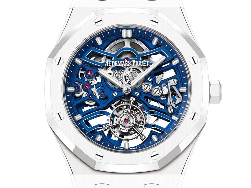 愛彼推出Royal Oak Selfwinding Flying Tourbillon Openworked鏤空飛行陀飛輪腕表：白色陶瓷表殼-復刻表