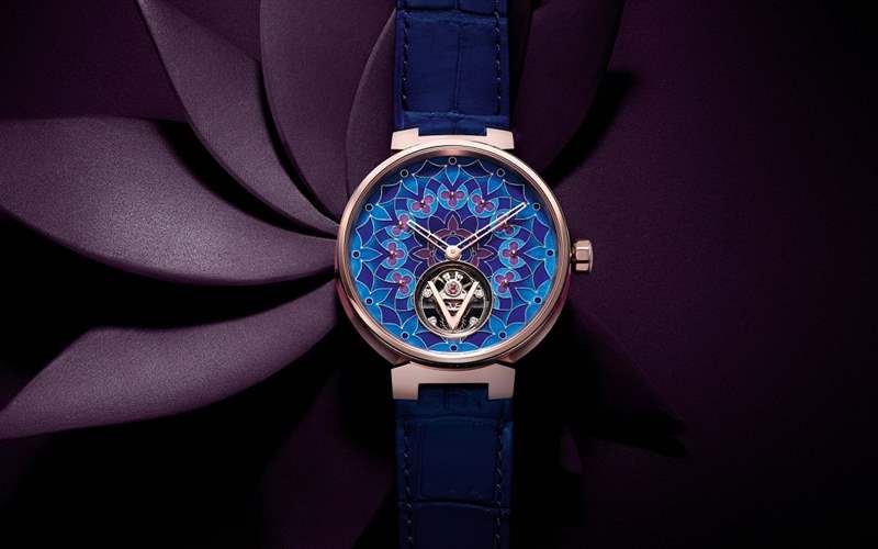 Louis Vuitton推出Tambour Moon Flying Tourbillon Kaleidoscope飛行陀飛輪腕表：琺瑯萬花筒-復(fù)刻表
