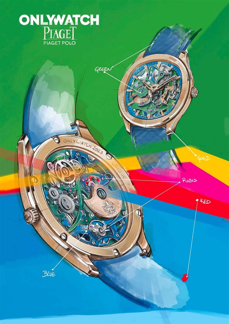 Piaget推出Polo Skeleton Arty超薄鏤空腕表：彩色機(jī)芯-復(fù)刻表