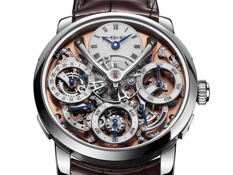 MB&F推出Legacy Machine Perpetual Stainless Steel鮭魚色表盤萬年歷腕表-復(fù)刻表