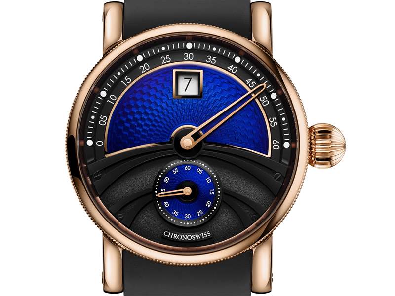Chronoswiss推出Delphis Oracle數(shù)字跳時腕表：藍色琺瑯與璣鏤工藝-復(fù)刻表