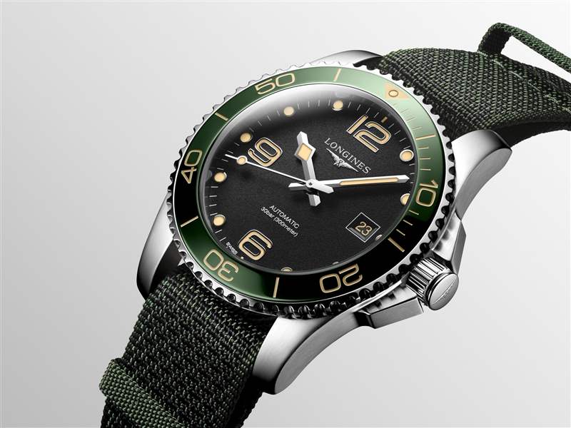 『新表』浪琴推出HydroConquest 41mm潛水腕表新作：綠色表圈+黑色表盤-復(fù)刻表