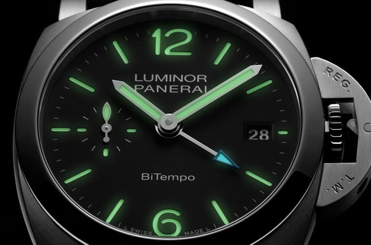 沛納海Luminor Quaranta兩地時間手表一黑一白新出擊-復(fù)刻表