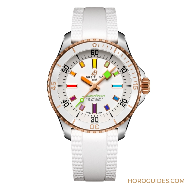 百年靈Superocean 36、42、44mm彩虹時標面繽紛亮相-復刻表