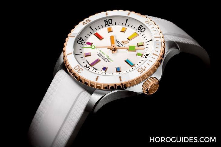 百年靈Superocean 36、42、44mm彩虹時標面繽紛亮相-復刻表