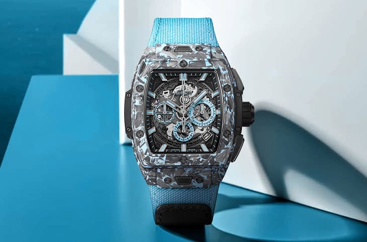 宇舶全新Spirit of Big Bang計時碼表:迷彩藍碳纖維夏日獻禮-復刻表